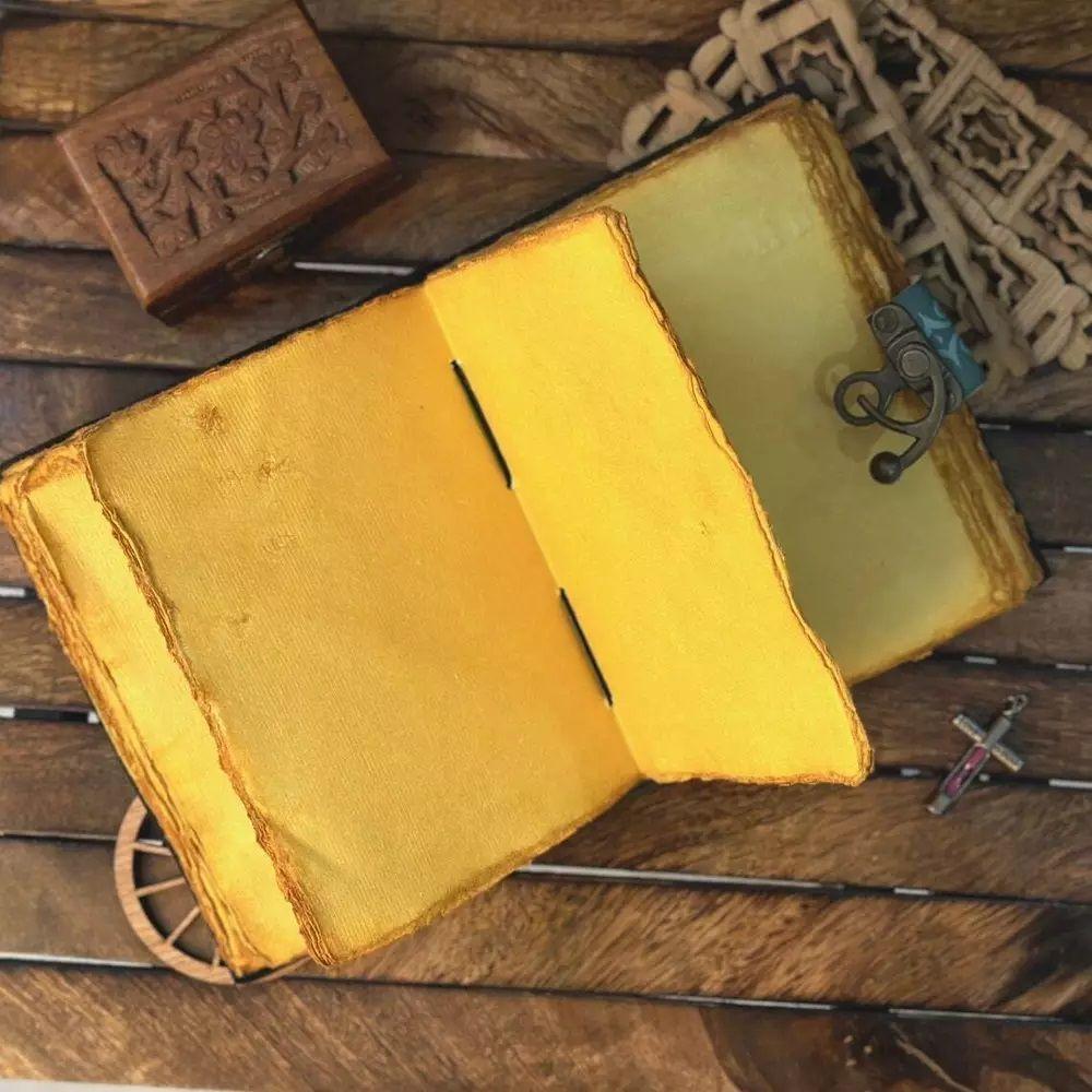 Blank Spell Book Of Shadows Journal With Lock Clasp Prop Handmade Leather Diary