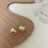 Dongdaemun Metal Heart Earrings - Luxurious Niche Design for Women