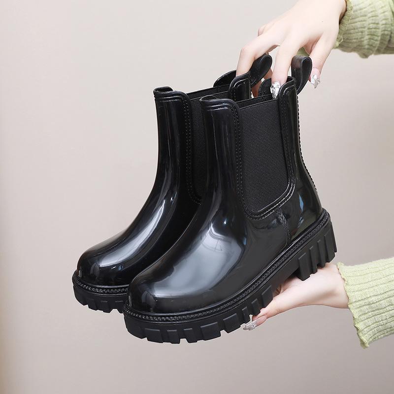 Women's Martin Rain Boots - New Style, Thick-Soled, Waterproof, Non-Slip, Short-Tube, Japanese Jelly Design