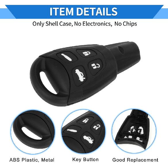 Key Shell Case for SAAB 93 95 2003-2007 Keyless Entry Remote Key Fob Replacement Case 4 Buttons