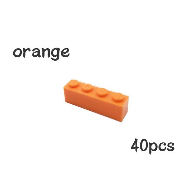 Нетоксичные 40 шт. Детали для сборки Moc 3010 3066 Кирпичики 1x4 Точки Толстые 1*4 Строительные блоки DIY Образовательная Креативная игрушка Для детей