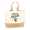 Cabas - PLANETEE - J'peux Pas Minimaliste - Coton Lourd Premium - Fond Jute - 48×37×13 Cm (18 L)
