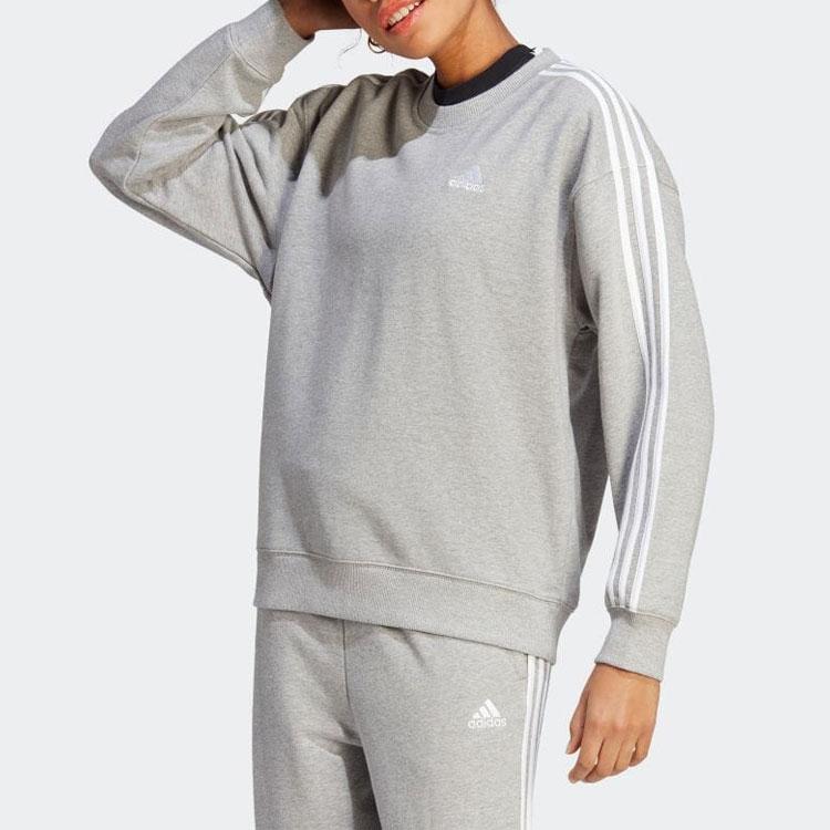 adidas Базовая женская толстовка с тремя полосками Серая IC9905
