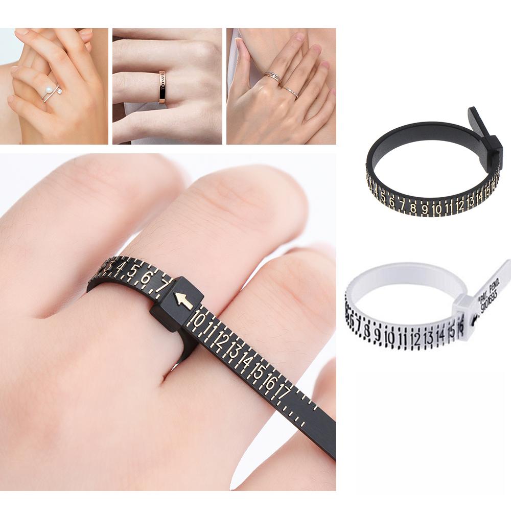 Accurate Black Plastic Finger Measure Gauge Measure Tools Jewelry Ring Sizer Accessory