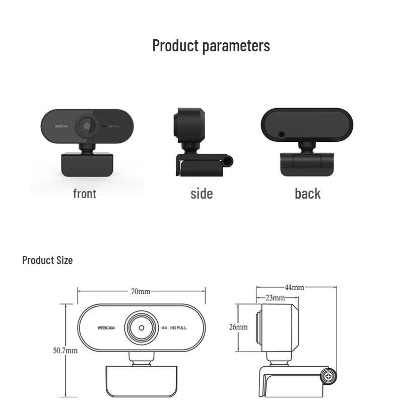 2K HD 1080p веб-камера со встроенным микрофоном, 4 МП, не требует драйверов для прямой трансляции