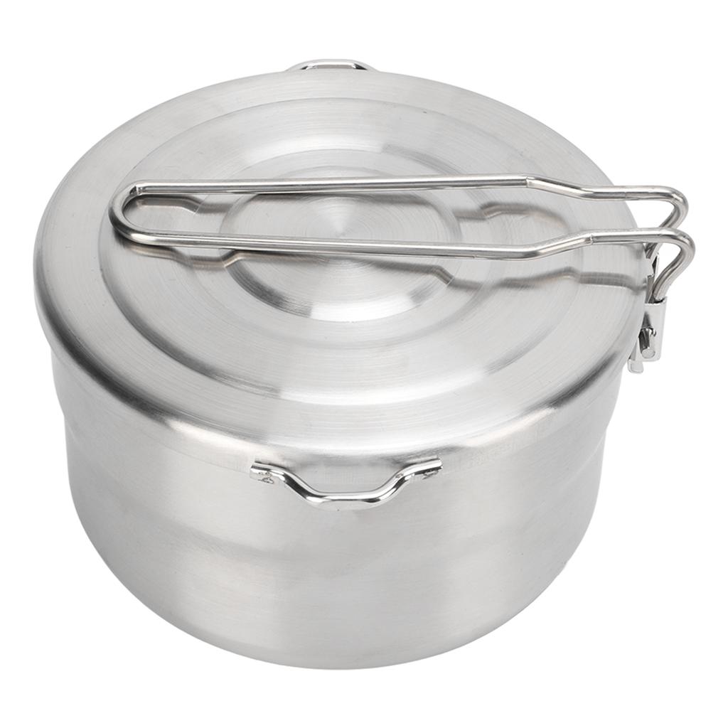 1,5 л походная кастрюля из нержавеющей стали 304 со складной ручкой, устойчивая походная кастрюля с крышкой для использования на открытом воздухе