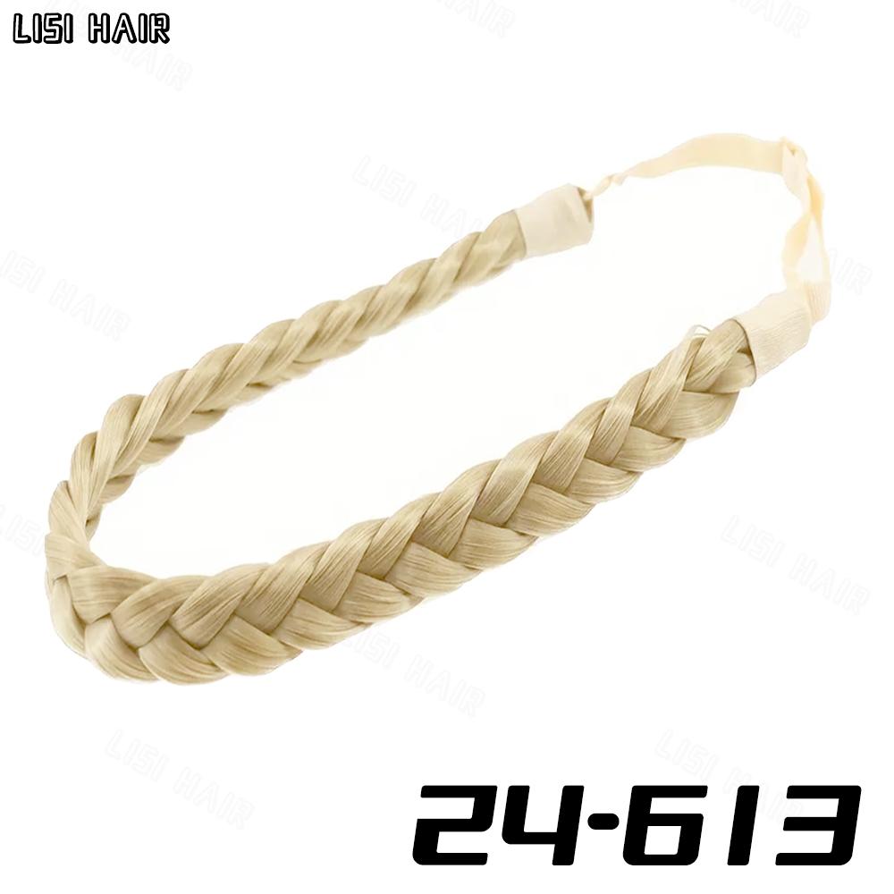 MISSQUEEN Synthetic 1pc Elastic Braided Hair Band Extensions Classic Wide Fluffy Braids Wig For Women