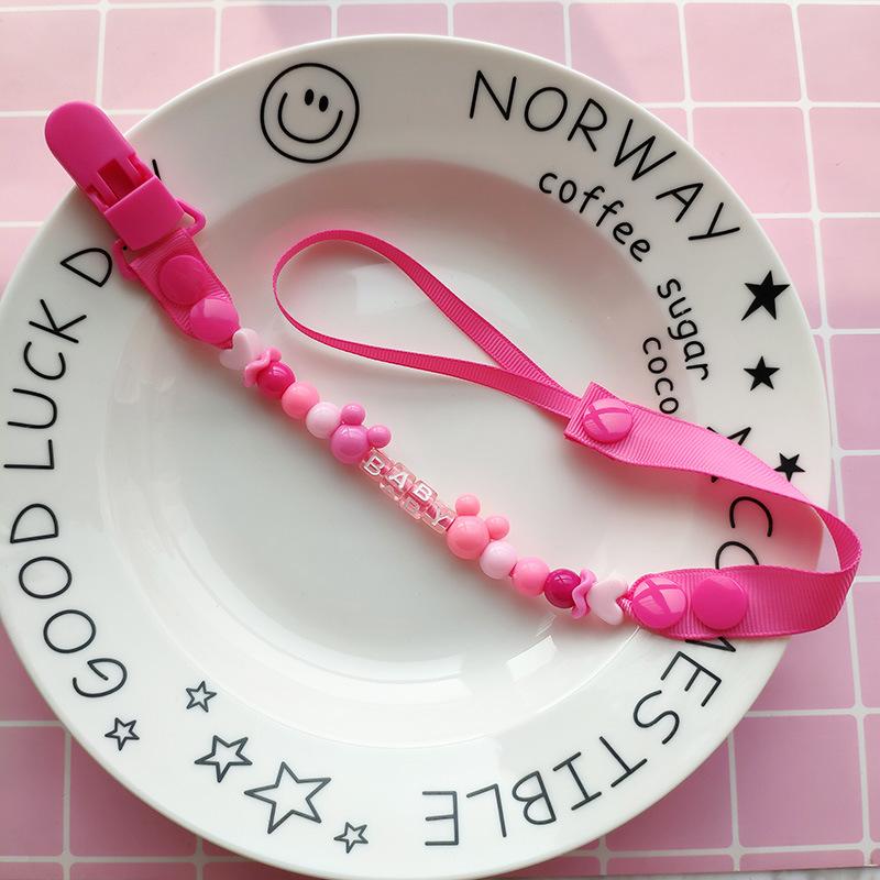 Держатель для соски младенцев с бусинами и прищепкой