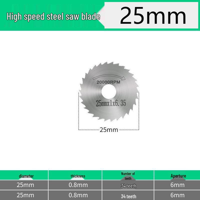 Mini High-Speed Steel Saw Blade for Wood, Plastic, and PVC - Fits Electric Grinders and Hand Drills