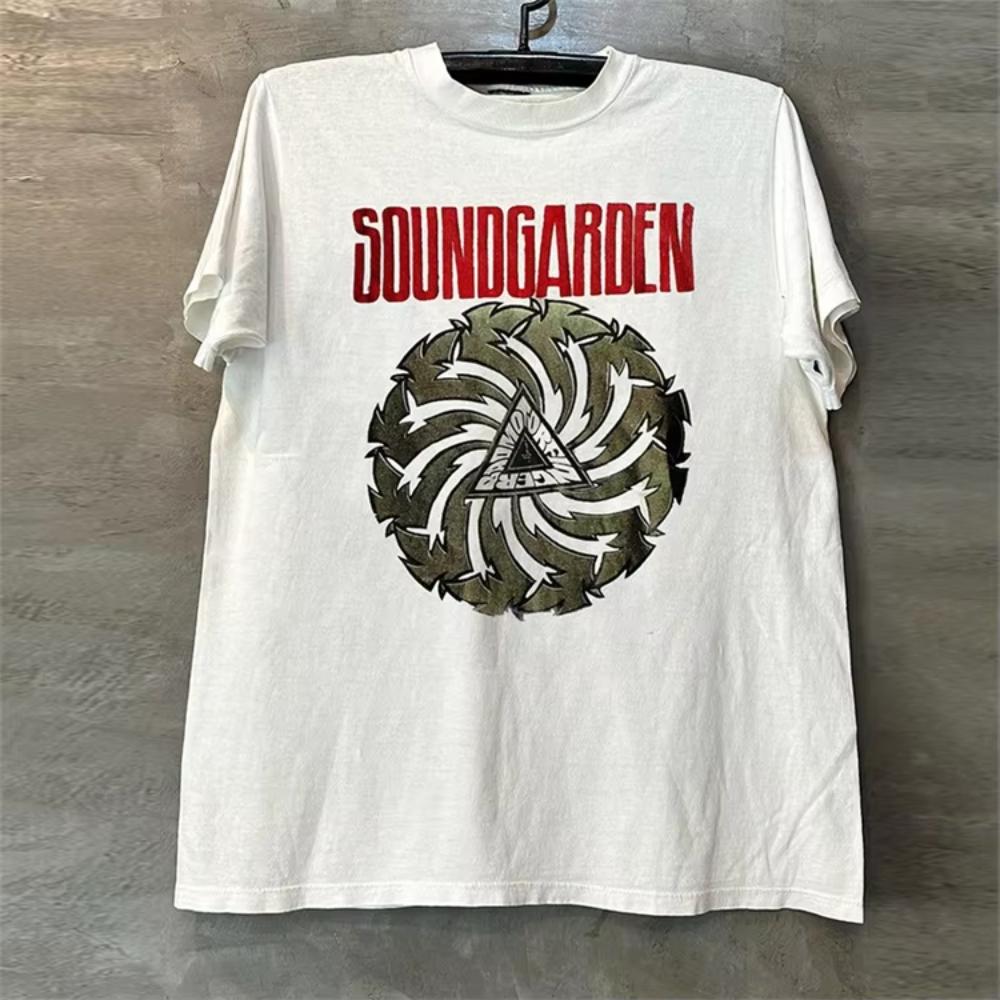 Soundgarden Soundgarden Группа High Street FOG Хип-хоп Рок Ретро Хлопок Принт Короткий рукав Женская Футболка для Унисекс и Женщин