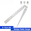 Tyture 1-15mm Wedge Feeler Gauge Clearance Ruler Probe Taper Gauge Gap Measurement Tools Steel Ruler Wedge Valve Thickness Gauge