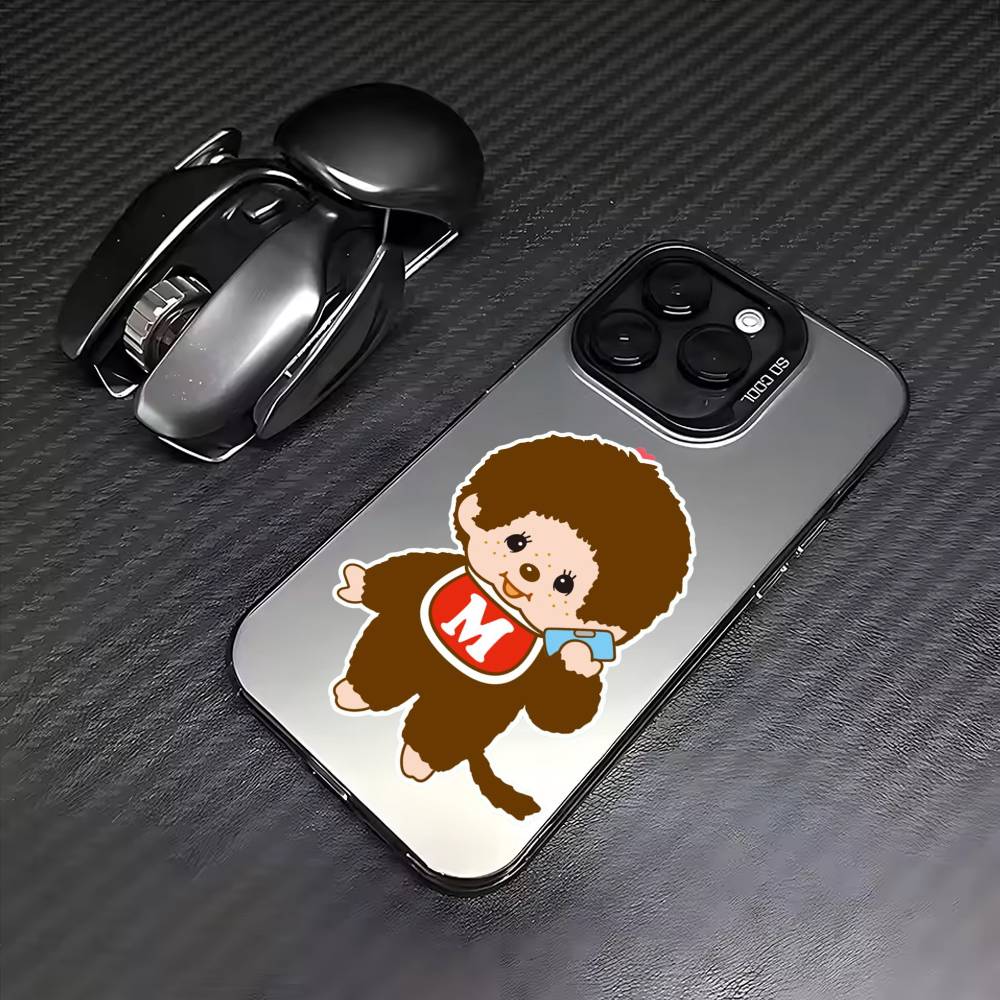 Милый D-Doll M-Monchhichis Чехол для телефона для iPhone17,16,15,14,13,12,11 Plus,Pro Max Цветной Серебряное покрытие Внутренняя крышка
