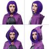 Костюм для косплея Raven из Teen Titans, женский костюм, боевое тело Magic Girl, комплект с фиолетовым плащом с капюшоном