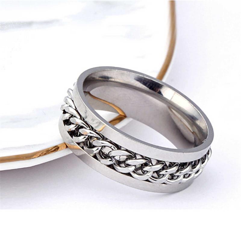 Крутые вращающиеся мужские кольца из нержавеющей стали для пар, вращающиеся кольца, подарок