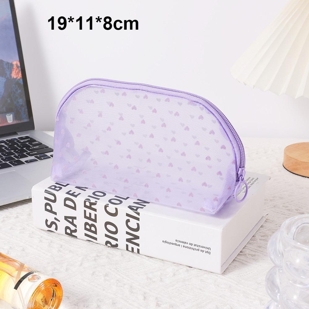 Multifunction Mesh Makeup Bag Blue/Purple Lipstick Organizer Bags Women Cosmetic Storage Pouch