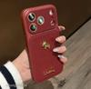Ретро Чехол с Текстурой Кожи и Дизайном Лошади для iPhone 13/14/15/16/17 Pro Max