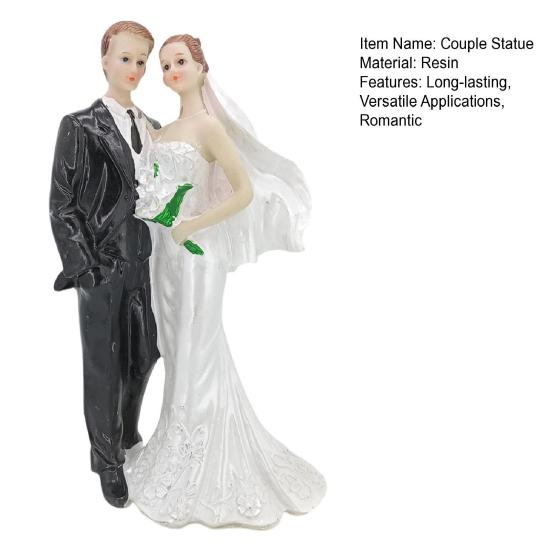 Статуэтка пары Свадебный торт Топпер Смола Фигурка невесты и жениха Настольное украшение для Дня святого Валентина Юбилейная декорация