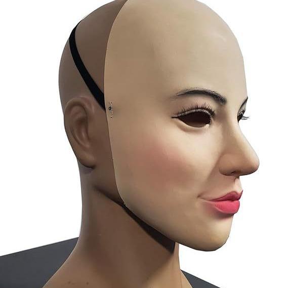 Simulation Woman Latex Mask, Cross-dressing Mask