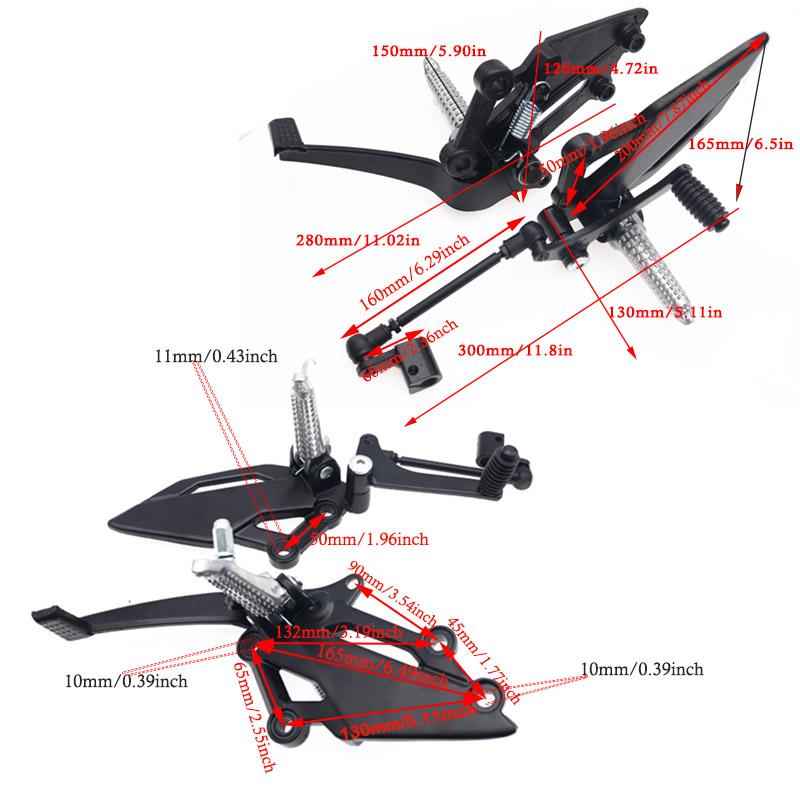 Motorcycle Left Right Rear Foot Peg Brake Pedal Footrest Bracket For KAWASAKI VERSYS 250/300 NINJA EX250R Z250 Z300
