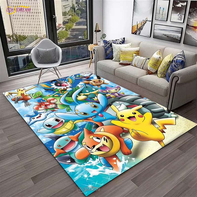 Cartoon AMINE-RAI-CHU-P-POKEM Area UnSlip Rug for Living Room,Bedroom,Playroom,Kitchen,Door Floor Mat Decor Carpet Gift Alfombra