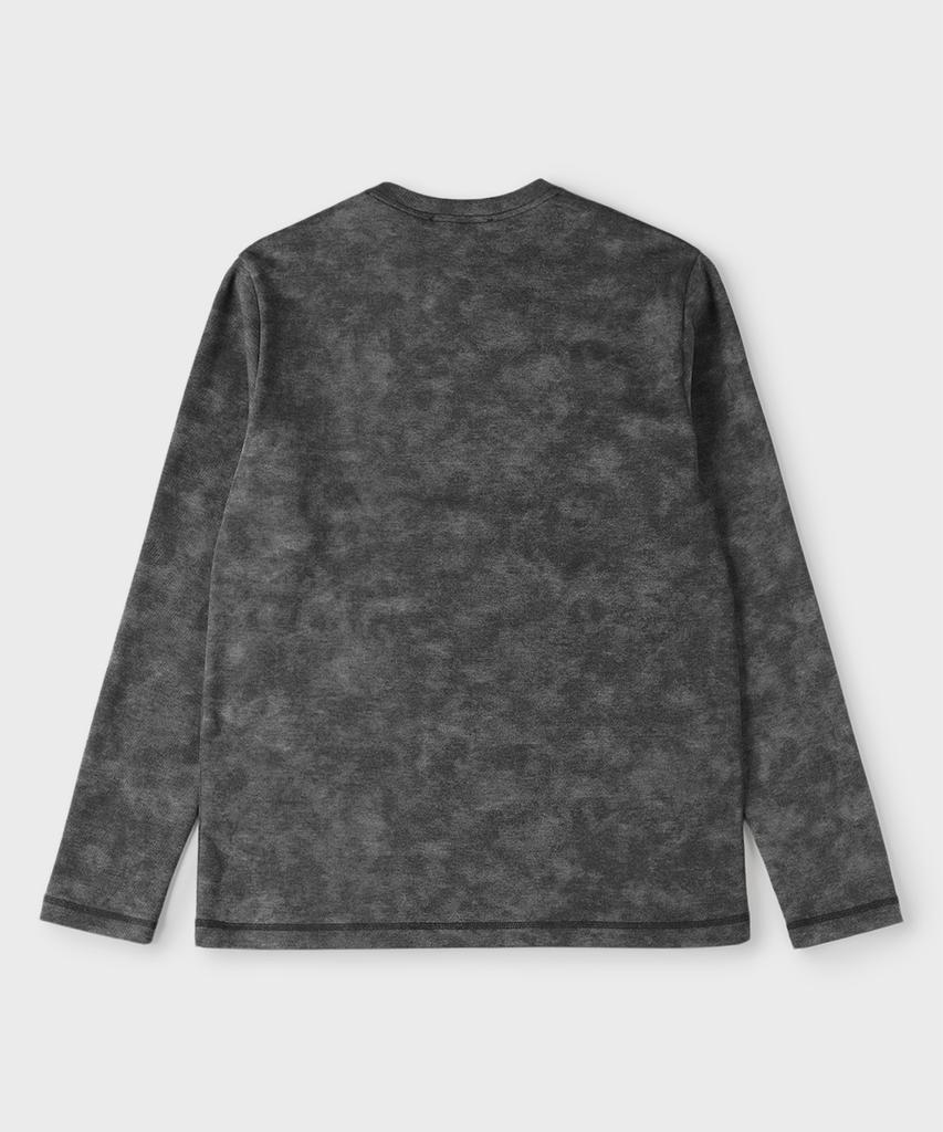 PANICALE Угольно-серая washed футболка с длинным рукавом для гольфа