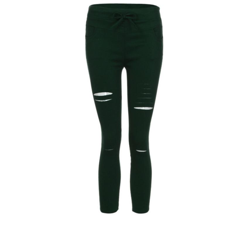 Повседневные брюки Узкие брюки Женские брюки с дырками снизу