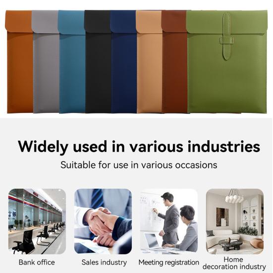 Сумка для документов из искусственной кожи, легкая, портативная, органайзер для хранения документов, устойчивая к царапинам, водонепроницаемая папка для документов