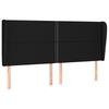 Headboard with Ears Black 203x23x118 128 cm Fabric