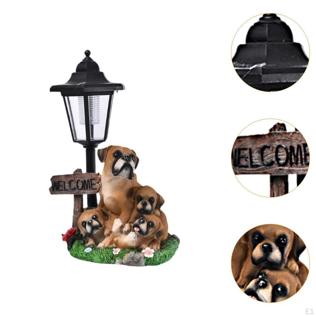 Статуэтка собаки с солнечным светом для использования на открытом воздухе, скульптура из смолы, сад