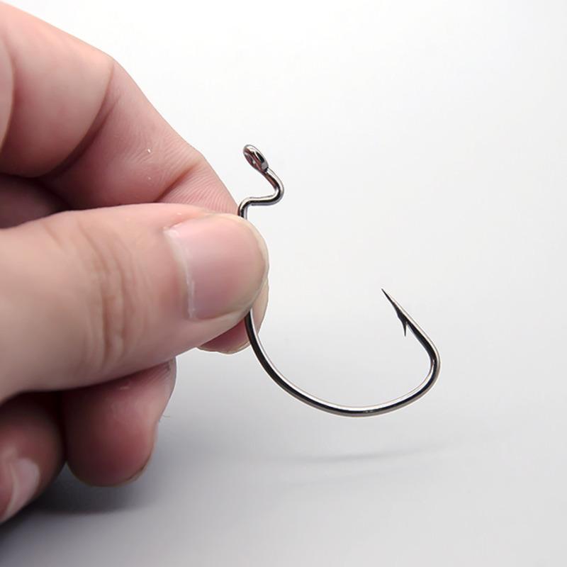 50pcs/Lot High Carbon Steel Fishing Hooks Crank Hook For Soft Worm Bait 1# 2# 4# 6# 8# 1/0#-5/0# New Fishing Gear
