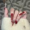 Pure Hand-wearing Armor High-end Atmosphere Nude Color New Year's Wine Red Manicure Finished Product Removable Nails