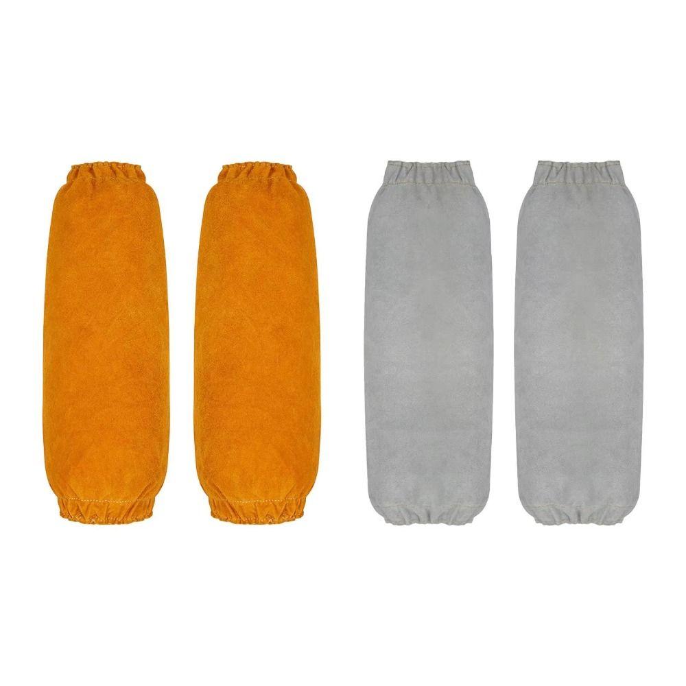 Heat Resistant Leather Welding Sleeve Cover Fireproof Cow Leather Arm Guards Spark Protection