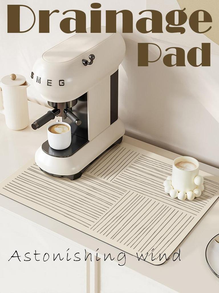 Минималистичный кухонный коврик из диатомовой земли: Тепло- и влагопоглощающий, противоожоговый, маслостойкий защитный коврик для столешницы