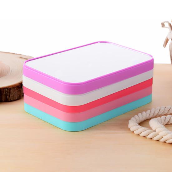 Desktop Makeup Mirror Foldable Anti-fog Makeup Tool Simple Portable Princess Mirror for Home