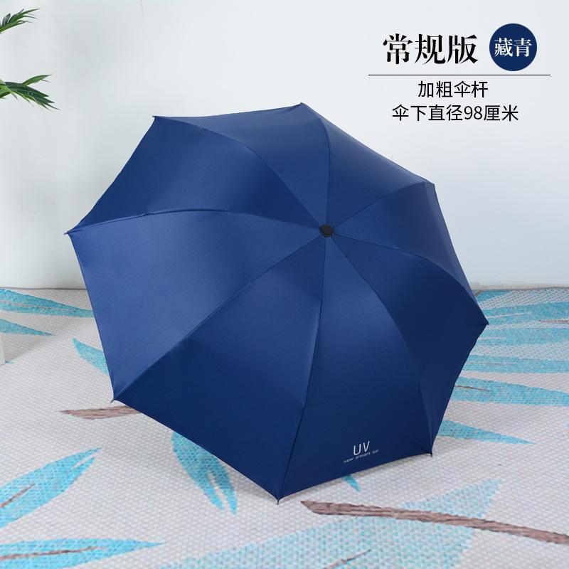 Automatic UV Tri-fold Umbrella Vinyl Sunscreen UV Protection Parasol Custom Printing LOGO Folding Umbrella Female