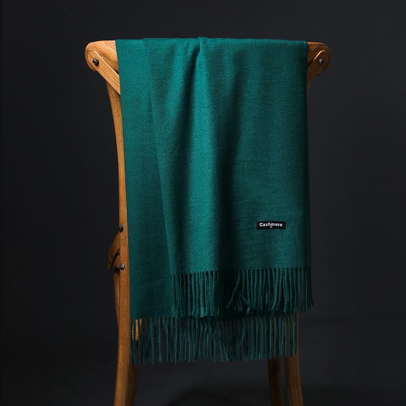 Spring And Autumn Winter New Scarf Women'S Tassel Imitation Cashmere Versatile Solid Color Scarf Dual Purpose Student Long Style Thickened