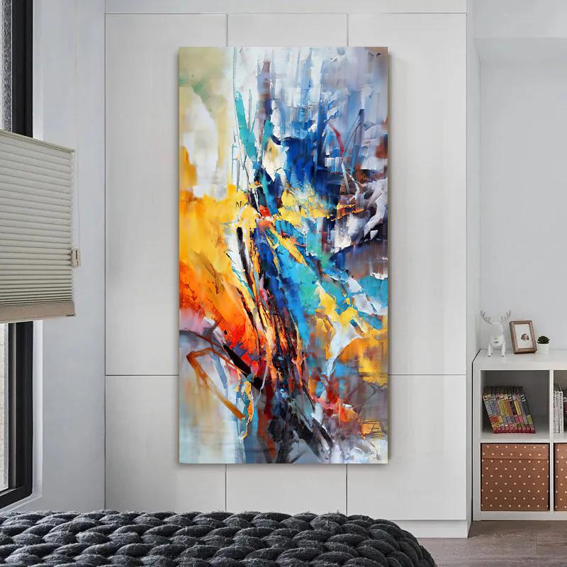 Colorful Paint Textured Abstract Oil Painting On Canvas Wall Art Posters Modern Home Decor Wall Pictures For Living Room Mural