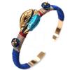 [Q8773] - Golden Blue 'Cowrie' Designer Bracelet - 58 Mm - 20x13 Mm
