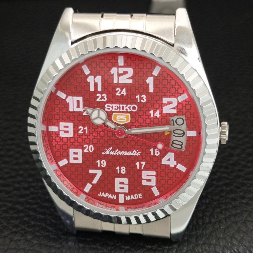 SEIKO 5 AUTOMATIC 6309A VINTAGE REFURBISHED JAPAN MENS RED DIAL WATCH a443986-1