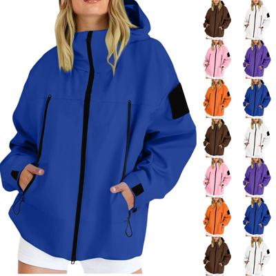 Женская свободная и удобная толстовка с капюшоном на молнии, однотонная, с длинными рукавами