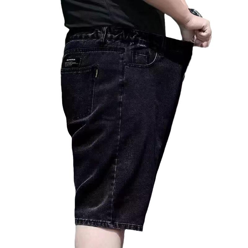 Big Size Men's Fashion Shorts Denim Plus Size Men's Denim Shorts Loose Summer Casual Stretch Five-minute Trousers Elastic Waist