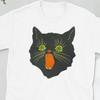 Винтажная черная кошка Дизайн Короткий рукав Унисекс Футболка