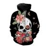 Fashion Autumn Skull Head Flower 3D Print Hoodies Men Women Casual Sweatshirts Oversized Hoodie Pullovers Tracksuit Clothing