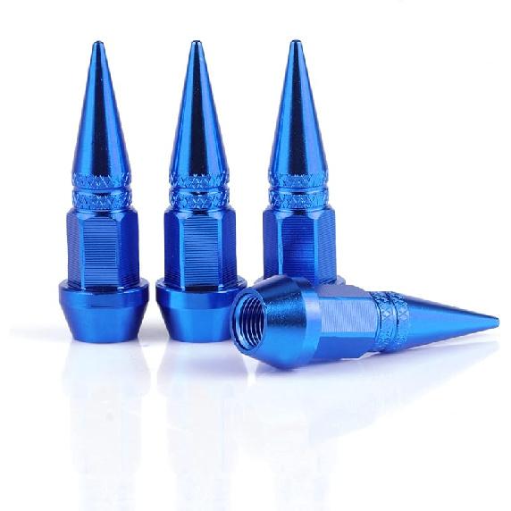 SINGARO 60mm Spiked Valve Caps,Aluminum Alloy Dustproof and Waterproof Tire Valve Stem Caps, Suitable for Cars, Trucks and Motorcycles (4PCS Black)