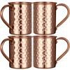 4 шт. 400 мл 100% медная кружка для Московского мула для Московского мула или любого напитка на основе водки, набор из 4 штук
