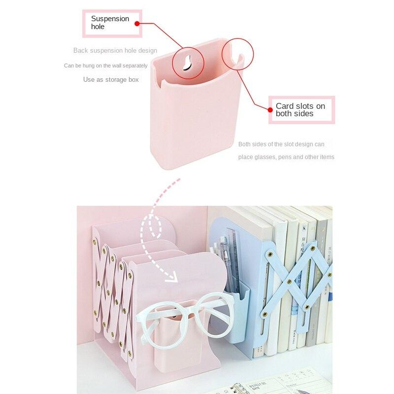 Выдвижная книжная полка с держателем для ручек и книжной полкой, встроенная настольная стойка для хранения книг, перегородка для книг