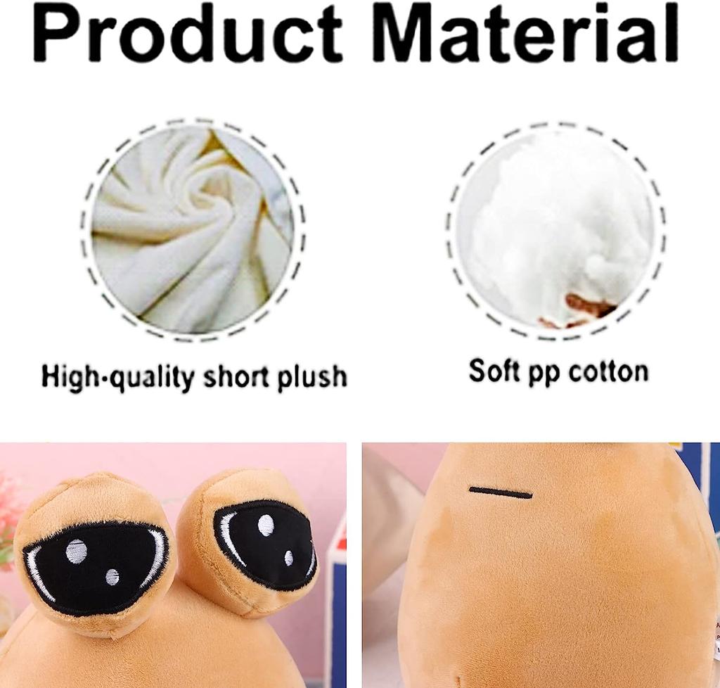 22cm/8.6in Pou Plush Cartoon Alien Toy Kawaii Stuffed Animal Doll Game Figure Gifts for Fans