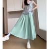Lazy Pleated Skirt for Women In Spring and Summer New Small High-waisted Large Hem Skirt Mid-length A-line Umbrella Skirt