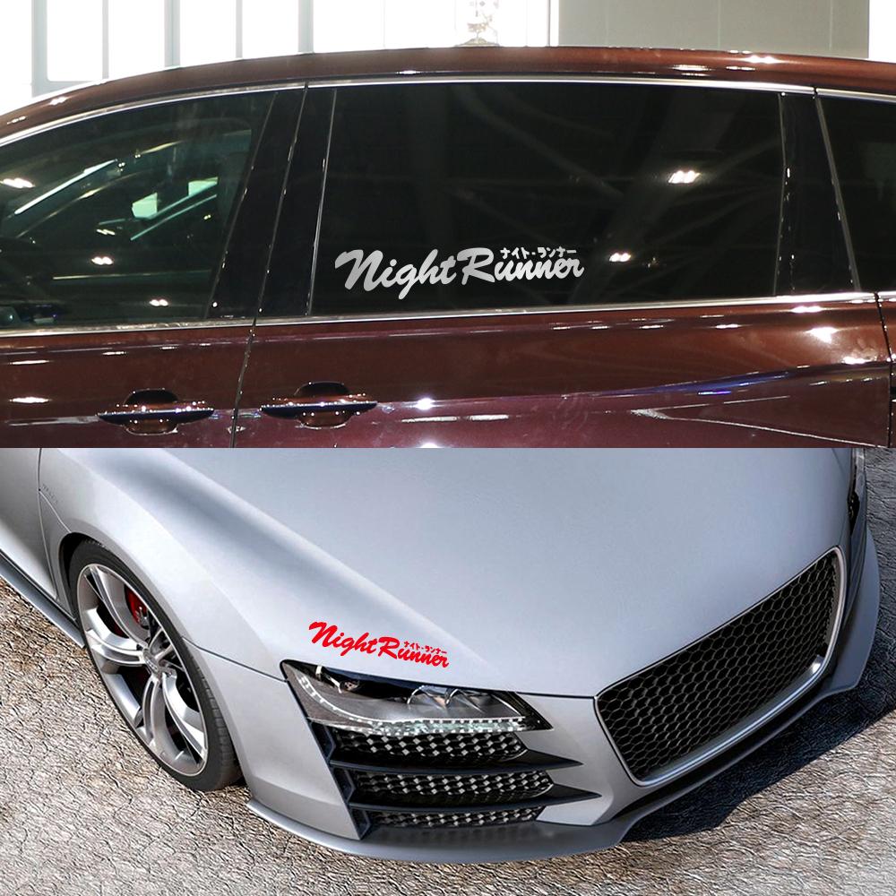 Car Sticker Japanese JDM Racing Sticker Night Runner Front Windshield Waterproof Vinyl Film Decor Decals Auto Tuning Accessories