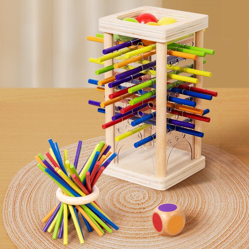 Montessori Wooden Pegging & Throwing Game: Color Recognition & Parent-Child Interaction Toy